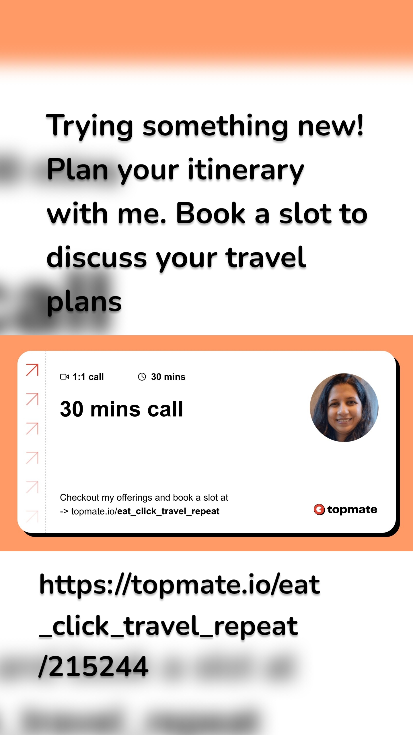 Trying something new! Plan your itinerary with me. Book a slot to discuss your travel plans https://topmate.io/eat_click_travel_repeat/215244